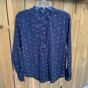 Lucky Brand Cotton Polka Dot Button Down. Medium